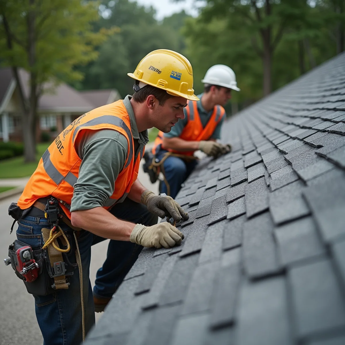 Storm damage roof inspection and repairs in Jacksonville AR residential subdivision