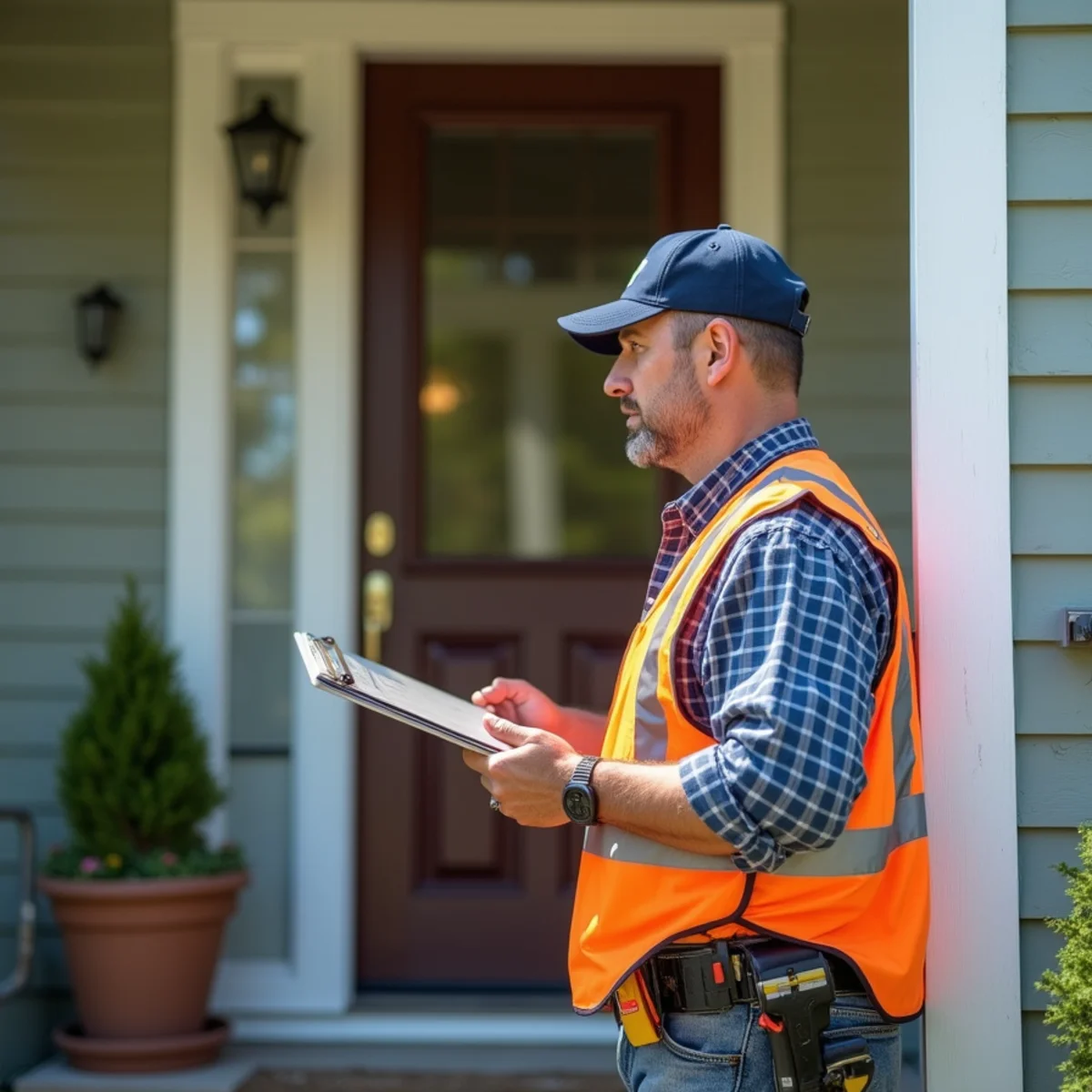 Aggressive door-to-door roofer canvassing Little Rock storm-damaged street